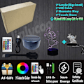 Miniatyrbilde 4 av 8: Lilo og Stitch Lampe for Soverom 3D Visuell Tegneserie LED Nattelys 7 Farger USB Berøringsfjernkontroll Endre Romdekorasjon Bord Stemnings Lava Baby Sove Lys