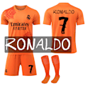 Miniatyrbilde 1 av 2: 2024 Real Madrid Y3 Co-Branded Special Edition Rose Pattern Football Jersey Orange Barnas fotballsett No.7 Ronaldo 24