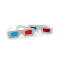 Pikkukuva 1 / 6: 3D-paperilasit elokuviin, elokuvalasit, 3D-lasit punaiset ja syaani linssit valkoiset kehykset anaglyfi lasit pahvi elokuviin, taitettu suojakoteloon 12 pcs