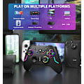 Pikkukuva 2 / 7: Langaton PC-peliohjain Windowsiin (7/8/10/11), yhteensopiva Nintendo Switchin ja Steam Deckin kanssa, 9-värinen LED-valo-ohjain Turbo-toiminnolla, Adju