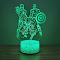 Miniatyrbillede 4 af 7: Spider Hero Natlampe Jern Captain America Mand 3D Optisk Illusion Lampe 7 Farver, Fødselsdag Julegaver til Børn Touch Light Borddekoration