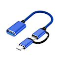 Pikkukuva 1 / 5: 2 in 1 USB C -kaapeli YACSEJAO Type C & Micro USB -kaapeli USB 3.0 -liitäntään Nopea lataus punottu johto OTG kaikille Android -laitteille Älypuhelimet，Tabletit，MP4 ja
