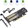 Miniatyrbild 4 av 5: 3 i 1 M.2 och mSATA SSD-adapterkort för M.2 NVME/NGFF SSD till PCIE-adapter, mSATA till SATA-adapter med aluminiumkylfläns för Windows, Mac och Linux O