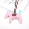 Miniatyrbild 2 av 6: Läder Tassel Pony Nyckelring Läder sydd häst styling söt mode väska tillbehör Pink