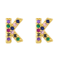 Miniatyrbild 1 av 4: Örhängen  Post Rainbow Cubic Zirconia Guldpläterad