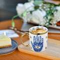 Miniatyrbilde 5 av 7: Ondt Øye Keramikk Kaffekopper 35 cl Perfekt for Cappuccino Latte Te Øl Varme og kalde drikker, Kaffekopper for hjem og kontor, Oppvaskmaskin Palm