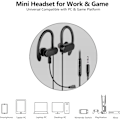 Miniatyrbilde 5 av 8: Mini-hodetelefoner for spill og nettmøter, 3,5 mm ørepropper med bommikrofon og ørekroker for PC, mobil, Xbox Series X/S, Xbox One, PS5, PS4, PlayStation