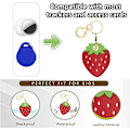 Miniatyrbillede 3 af 6: Læder nøgleringholder etui kompatibel med Apple AirTag, sød beskyttende Air Tag cover med nøglering, anti-scratch finder GPS tracker etui til Strawberry