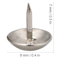 Miniatyrbillede 9 af 9: 150 stk. møbelpolstringssøm i jern, runde sømhoveder, sølvhvide, til sofaer, håndværk, fastgørelsestilbehør, 9 mm