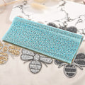 Miniatyrbillede 4 af 9: 24*40cm Klæbende Glas Krystal Trim Rhinestones Mesh Dekoration Tøj Applikationer (Sø Blå)