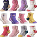 Pikkukuva 1 / 6: Babytyttöjen Grips-sukat Lapsille Liukumattomat Taapero Vauvat Liukumattomat Puuvillaiset Crew-sukat 12 Paria C 3-5T