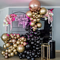 Miniatyrbillede 7 af 7: 129 stk. sorte balloner Latex balloner Forskellige størrelser 18 12 10 5 tommer Festballon sæt til fødselsdagsfest Graduering Baby shower Bryllupsballon Deko Black