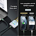 Miniatyrbild 5 av 5: USB till Lightning iPhone-datakabel och laddningskabel, stödjer Fa