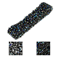 Miniatyrbilde 10 av 10: Diamant Mesh Wrap Rull Sparkle Krystall Rhinestone Bånd Bryllupsdekorasjon (Blå & Svart)