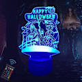 Miniatyrbilde 1 av 6: 3D Halloween Julenisse Nattlys for Barn, Anime Skrivebordslampe med Fjernkontroll for Barnerom med Berøring + 16 Farger 3D Illusjon Nattlys