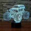 Miniatyrbild 5 av 8: 3D optisk illusion monstertruck färgglad ljuseffekt T