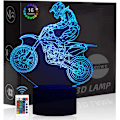 Miniatyrbild 1 av 7: Motocross 3D Illusion Nattljus Leksak, 16 Färger Ändra Smar
