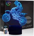 Motocross 3D Illusion Natlampe Legetøj, 16 Farver Skifter Smar