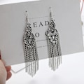 Miniatyrbild 2 av 2: Örhängen Långa Tassel Drop Örhängen Drop Lång Kedja