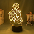 Miniatyrbillede 4 af 7: 3D Illusion Jujutsu Kaisen LED Anime Lampe 16 Farveændringer Fjernbetjening Skrivebordsnatlys (Ryomen Sukuna)