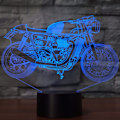 Miniatyrbild 5 av 8: 3D Illusion Nattlampa Motorcykel 7 Färgförändrande Touch Switch USB-driven LED Dekoration Bordlampa för Semester Födelsedag Jul Halloween
