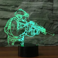Miniatyrbild 1 av 7: Snipergevär Optisk Illusion 3D LED Sensor Nattlampa med Smart Touch & USB 7 Färger Byt Atmosfärlampa för Jul Thanksgiving Dekoration