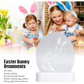 Miniatyrbilde 5 av 8: Kanin 3D nattlys, kanin som holder eggmønsterlampe energisparende LED påske lys batteridrevet skrivebord bordlamper for soverom stue barn