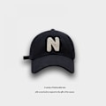 Miniatyrbild 3 av 5: Hatt Brev Broderad Justerbar Baseballkeps White