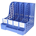 Miniatyrbillede 3 af 10: Moderne kontor display magasin fil rack 4 rum arrangør skrivebord dokument sorter