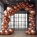 Miniatyrbillede 3 af 7: 130 stk. metalliske rosaguldballoner i forskellige størrelser 18\" 12\" 10\" 5\" ballonbue guirlande sæt perfekt til fødselsdag, dimission, babyshower, bryllup, Pa Metallic Rose Gold
