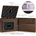 Miniatyrbillede 4 af 5: Herre Wallets Slim Rfid Læder 2 ID Vindue Med Gaveæske palm coffee