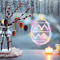 Miniatyrbild 6 av 7: 3-pack fönsterlampor, fönsterdekorationer LED äggformade ljusslingor batteridrivna med sugkopp för påsk hem sovrumsdekor