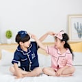 Miniatyrbild 2 av 3: Satin Pyjamas Set, 2-delad knapppyjamas, L (rosa)