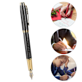 Miniatyrbillede 5 af 9: Metal Fountain Pen til Skrivebord, Kontor, Gave, 0,5 mm Spids, Sorte Striber