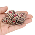 Miniatyrbilde 3 av 10: 100 stk runde malte knapper kokosnøttskall DIY syhåndverk 2 hull knapper 20mm farge 2