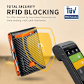 Miniatyrbillede 5 af 6: Slank Pengeclips Punge til Mænd RFID Blokering 11 Kort Holder Minimalistisk Lille Læder Bifold Mænds Forlommepung Gaveæske Carbon Black n Orange