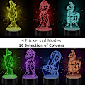 Miniatyrbild 4 av 7: 3D-illusionsspelserie nattlampa - 4 mönster, 16 färger, fjärrkontroll & smart touch, jul- och födelsedagspresenter för barn/pojkar