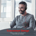 Miniatyrbilde 5 av 7: HW02 USB-hodetelefoner for datamaskin med klar chattemikrofon, lett hodetelefon med ørepropper for MS Teams, Skype, webinarer, kundesenter og mer (svart) Black