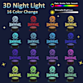 Miniatyrbillede 3 af 8: Basketball 3D Illusion Lampe, Attivolife Fjernbetjening med 16 Farveskift