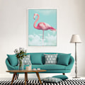 Miniatyrbild 4 av 6: Konstnärliga blommor och flamingos väggkonst canvas tryck affisch, enkel modekonst