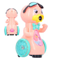 Miniatyrbild 6 av 7: Elektrisk bubbelmaskin för barn, automatisk bubbelmaskin, tecknad anka bubbelblåsare med ljus