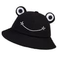 Barn Groda Hatt, Söt Groda Hinkhatt, Bomull Hinkhatt Black