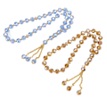 Miniatyrbild 8 av 10: 2 st bönepärlor Mini Blå Champagne Färg 33 Pärlor Muslimsk Tasbih med Sapcer Pärlor för Daglig Dekoration Present