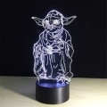 Miniatyrbild 7 av 7: 3D nattlampa, nattlampa för barn 3D Illusion Yod lampor 16 färger