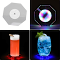 Miniatyrbillede 5 af 6: LED Coaster Transparent 3 Modes IP65 Vandtæt Batteridrevet Ottekantet Akryl RGB Lys Op Coaster til Fest 2stk diamond