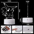 Miniatyrbild 3 av 8: 3D Illusionsnattlampa, 7 Färger Gradvist Bytande Touch-brytare USB Bordlampa för Semestergåvor eller Heminredning, Akryl