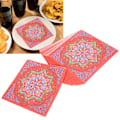 Miniatyrbilde 9 av 10: 40 ark servietter vevshåndkle papir Ramadan mønster 4 lag høyabsorberende for festmiddag (rød fargerik mønster)