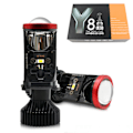 Miniatyrbilde 2 av 11: 2 stk H4 LED Hovedlyspære MINI Dobbelt Lys Super Lys Spotlight Projektorlinse for Bil Motorsykkel