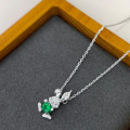 Miniatyrbild 2 av 4: S925 Sterling Silver Lycklig Kanin Kärlek Hjärta Halsband för Kvinnor