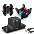 Miniatyrbild 1 av 3: 6 i 1 Laddningsdocka för Nintendo Switch Konsol Joy-con Controller Gamepad Laddare Dock Station DC5V/2A Laddningsställ NS Switch